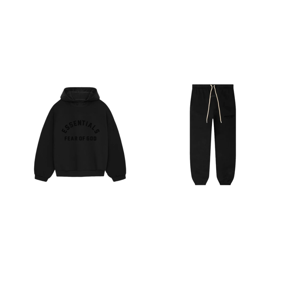 pikastore.cz - Fear of God Essentials S23 Hoodie Jet Black + S23 Black Sweatpants SET-Bundle-pikastore.cz-pikastore.cz