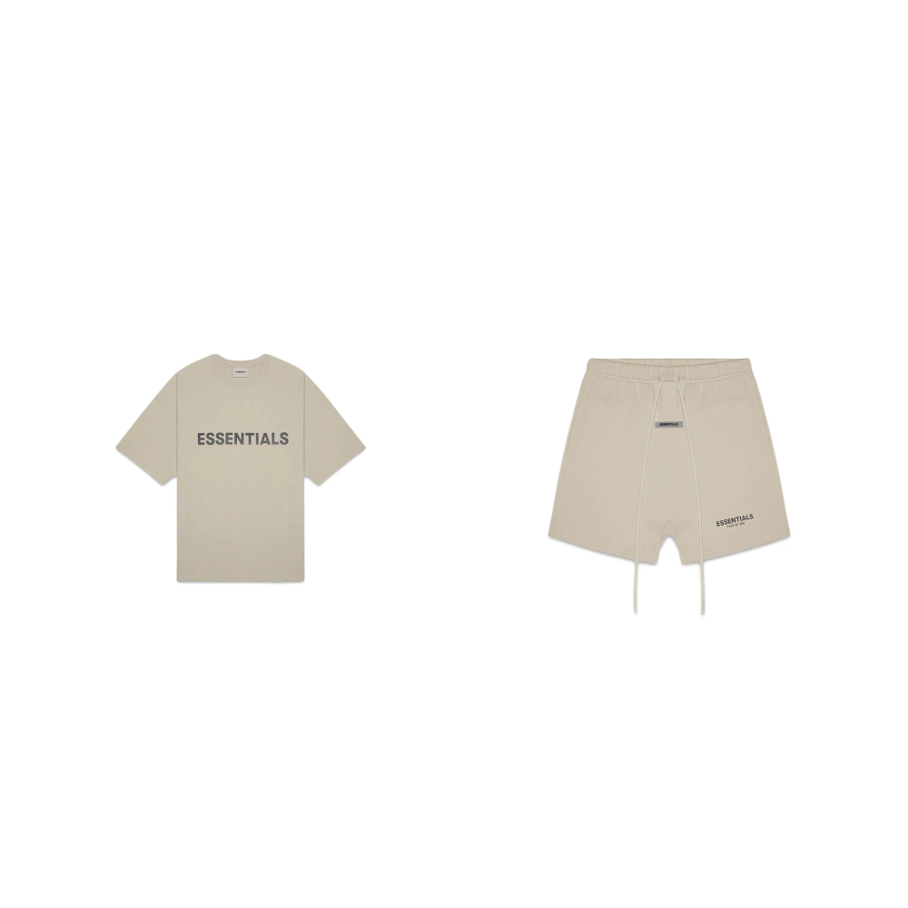 Fear of God Essentials S20 Shorts + S20 T-Shirt Khaki - SET-Bundle-Fear of God-pikastore.cz