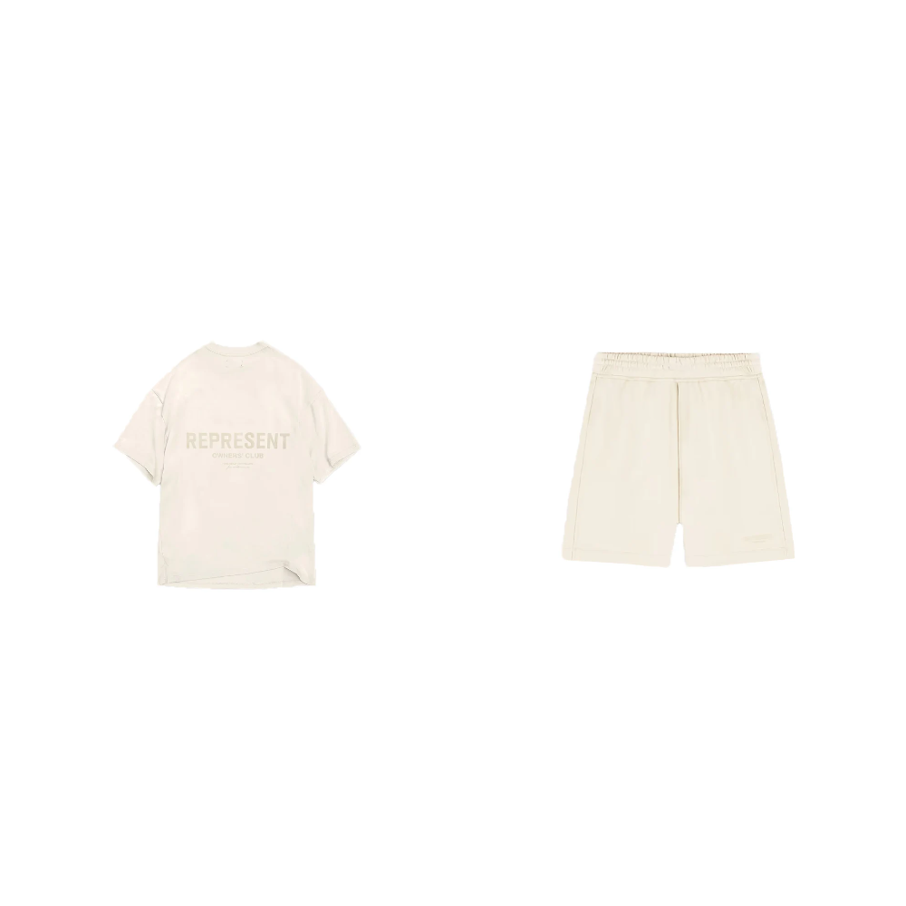 Represent Owners Club T-Shirt + Shorts Buttercream - SET-Bundle-Represent-pikastore.cz