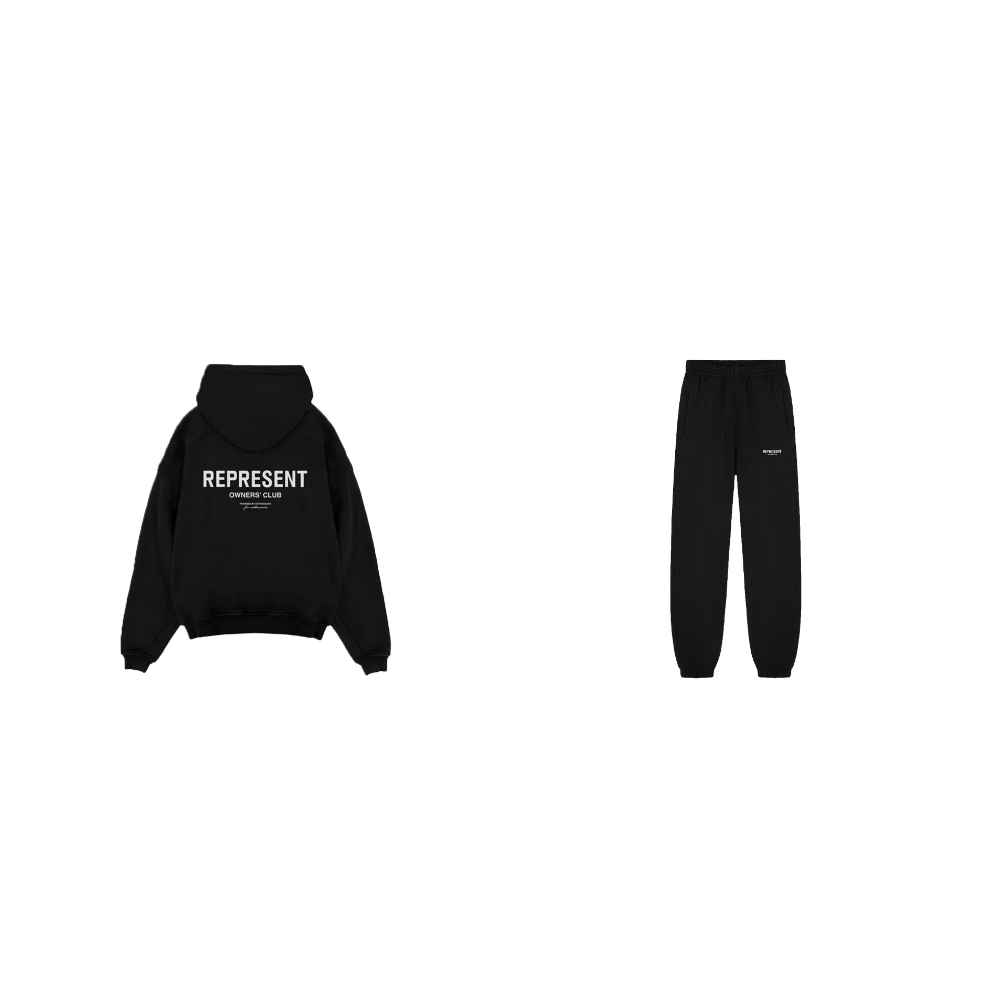 Represent Owners Club Hoodie + Sweatpants Black - SET-Bundle-Represent-pikastore.cz