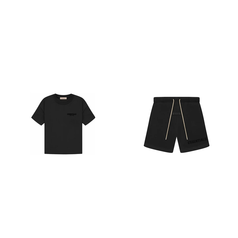 Fear of God Essentials S23 Shorts + S22 T-Shirt Black - SET-Bundle-Fear of God-pikastore.cz