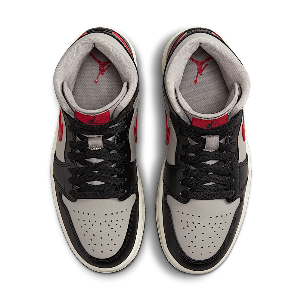 Nike Air Jordan 1 Mid Black College Grey Gym Red (Women's)-sneakers-Air Jordan-pikastore.cz