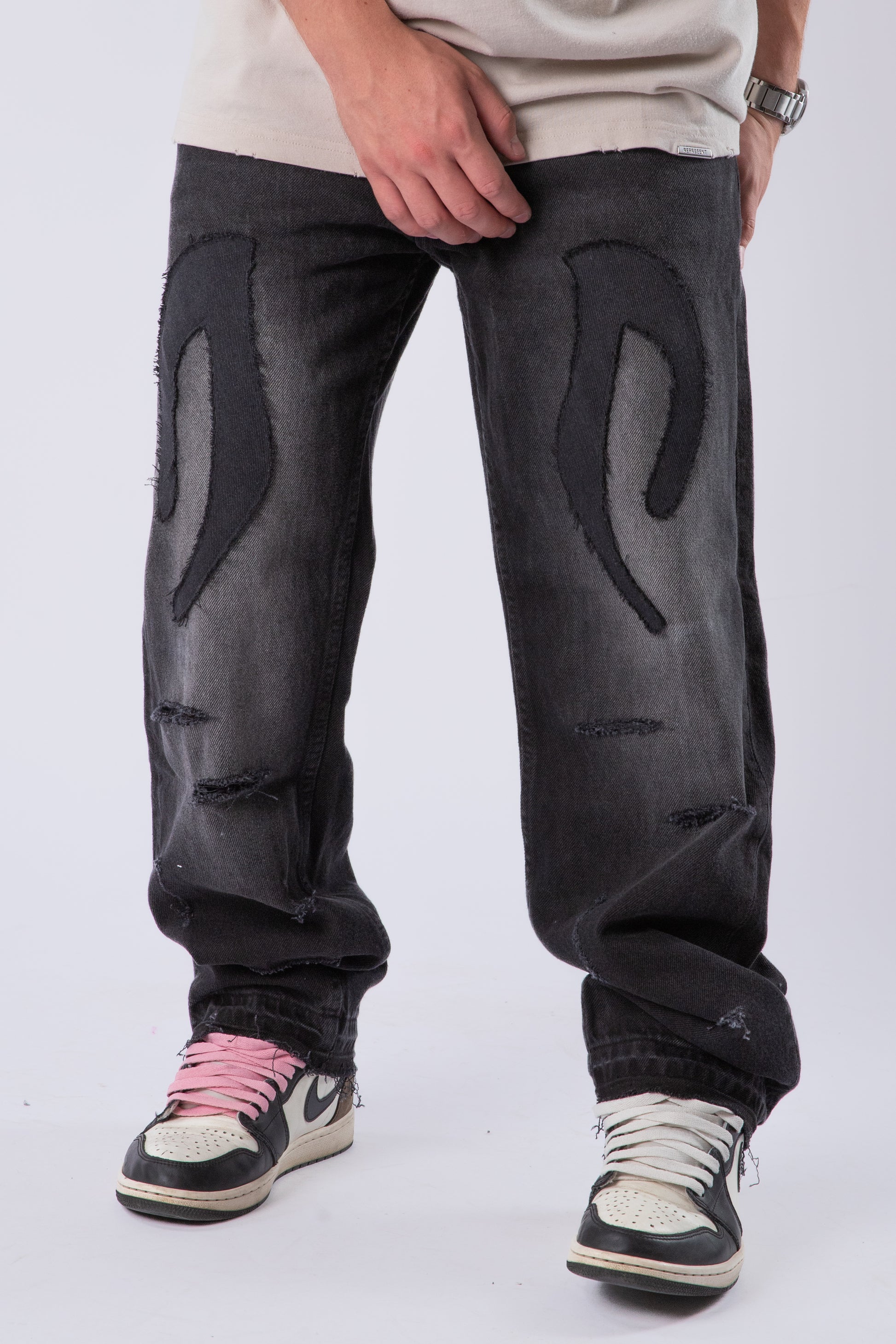 Custom Distressed Tribal Jeans-Kalhoty-Custompantsprg-pikastore.cz