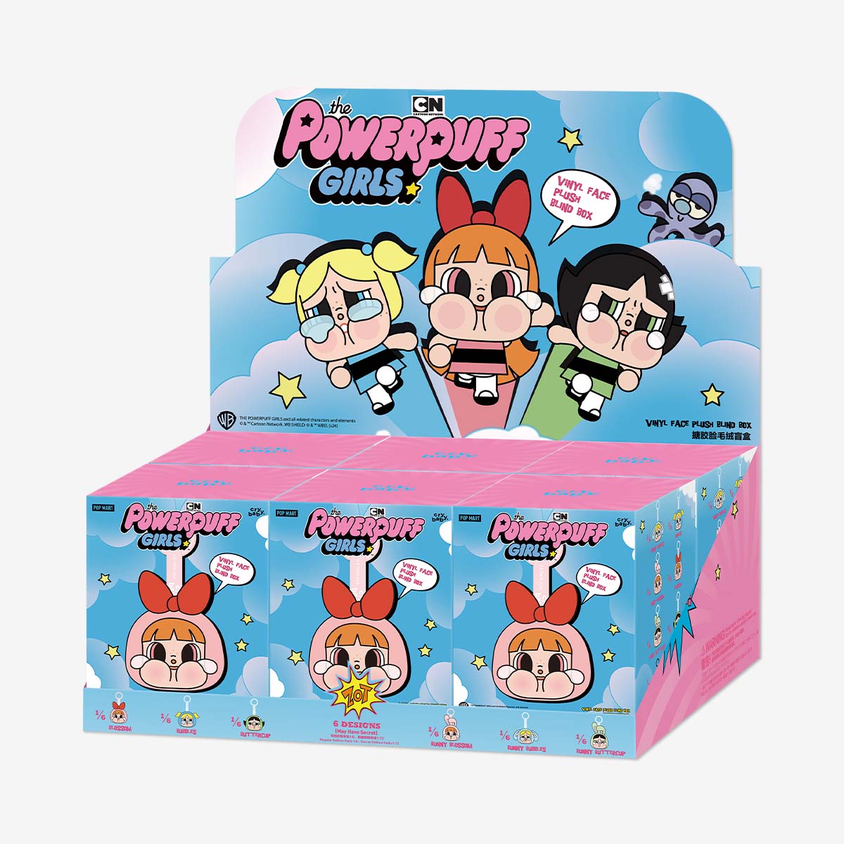 Labubu Pop Mart CryBaby x Powerpuff Girls Series Vinyl Face Plush Sealed Case (6 Blind Boxes)-Labubu-pikastore.cz