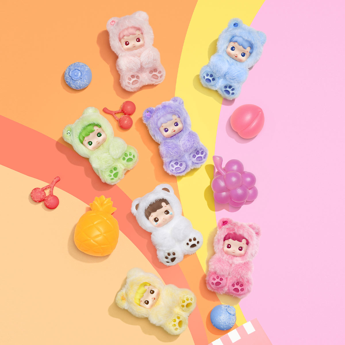 Labubu Pop Mart HACIPUPU Gummy Bear Series Vinyl Plush Pendant Sealed Case (6 Blind Box)-Labubu-pikastore.cz