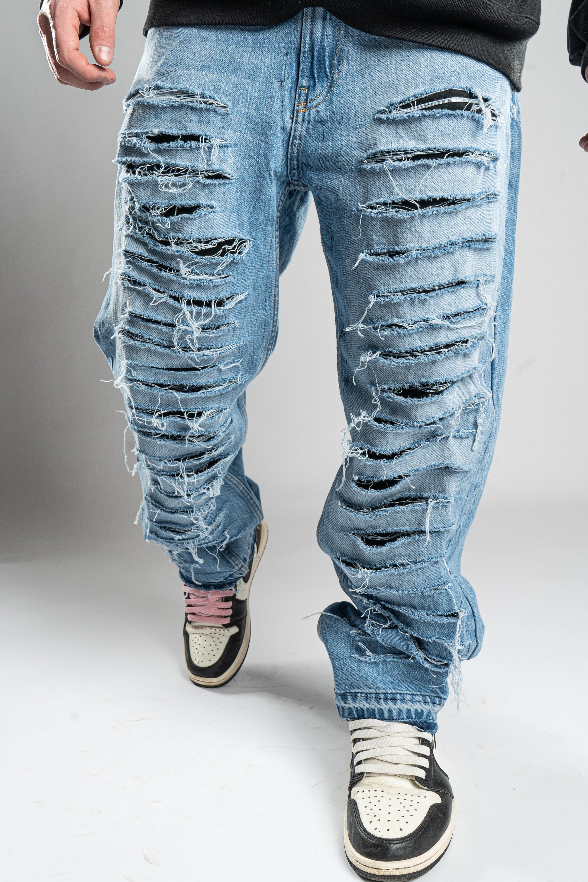 Custom Distressed Blue Jeans-Kalhoty-Custompantsprg-pikastore.cz
