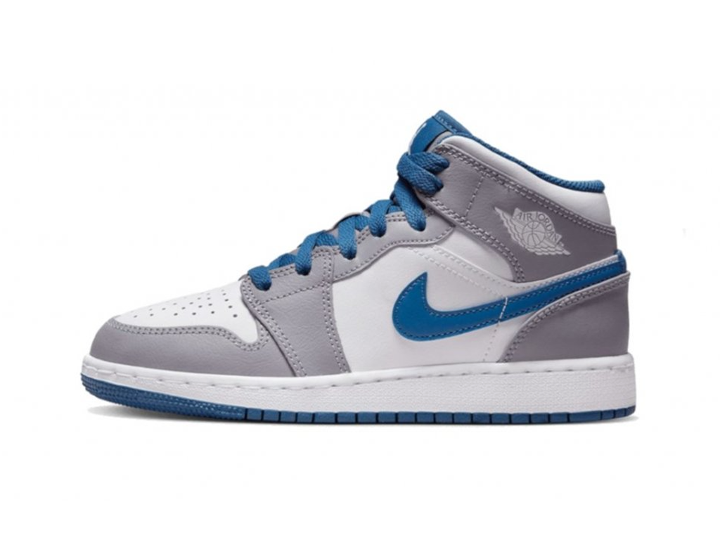 Nike Jordan 1 Mid True Blue Cement (GS)-sneakers-Air Jordan-pikastore.cz
