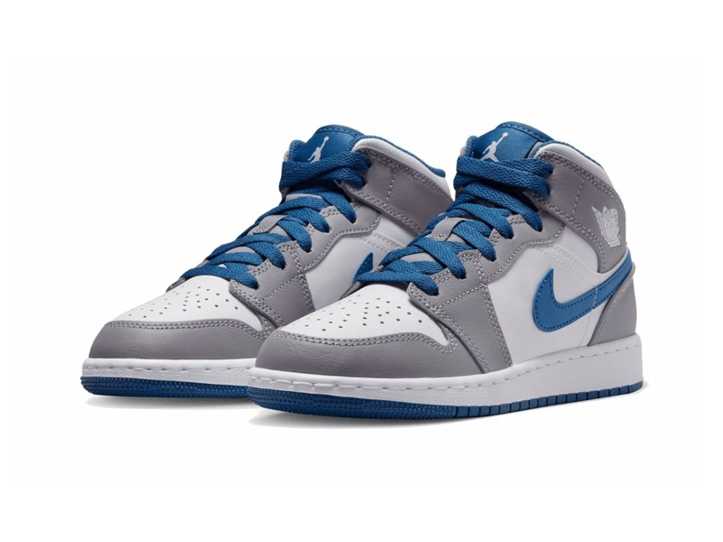 Nike Jordan 1 Mid True Blue Cement (GS)-sneakers-Air Jordan-pikastore.cz