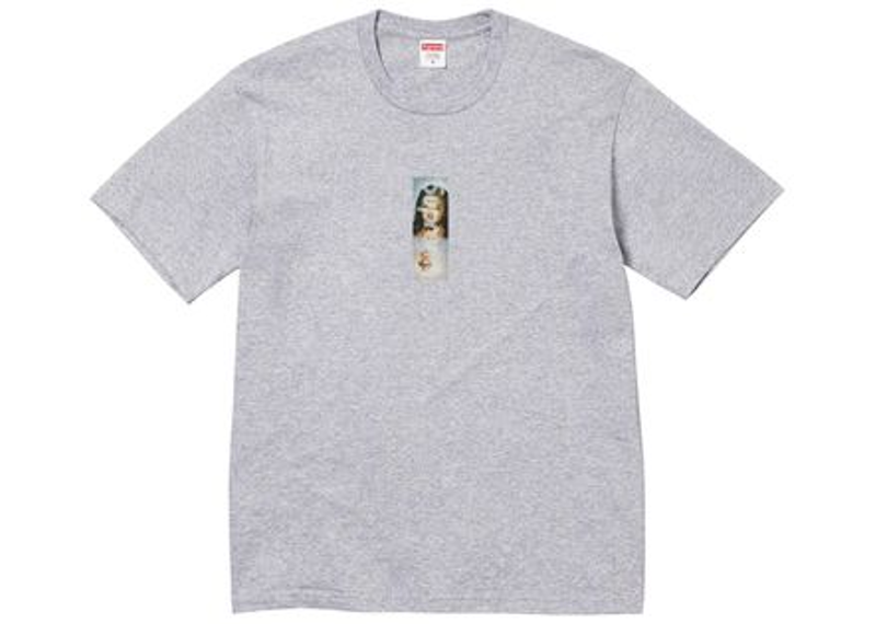 Supreme Prayer Card Box Logo Tee Heather Grey