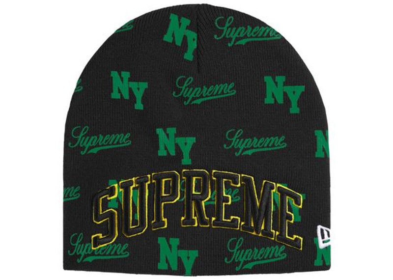 Supreme New Era Monogram Beanie Black
