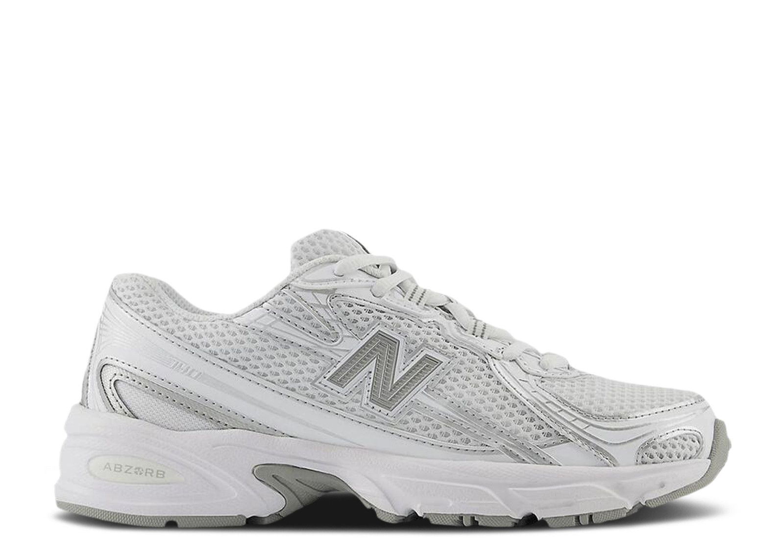 740 Big Kid Wide White Silver Metallic