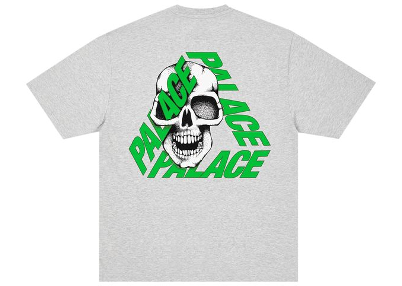 Palace P3 Skull T-Shirt Grey Marl