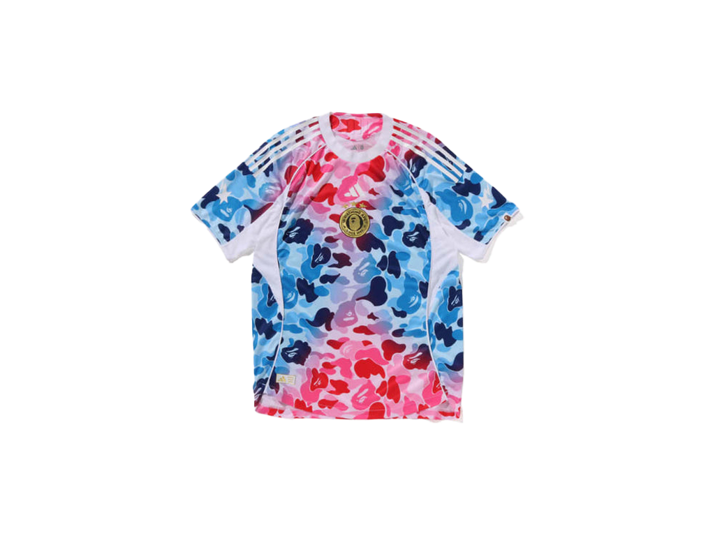 Adidas x BAPE Football Graphic Slim Jersey T-shirt Blue Pink-Adidas-pikastore.cz
