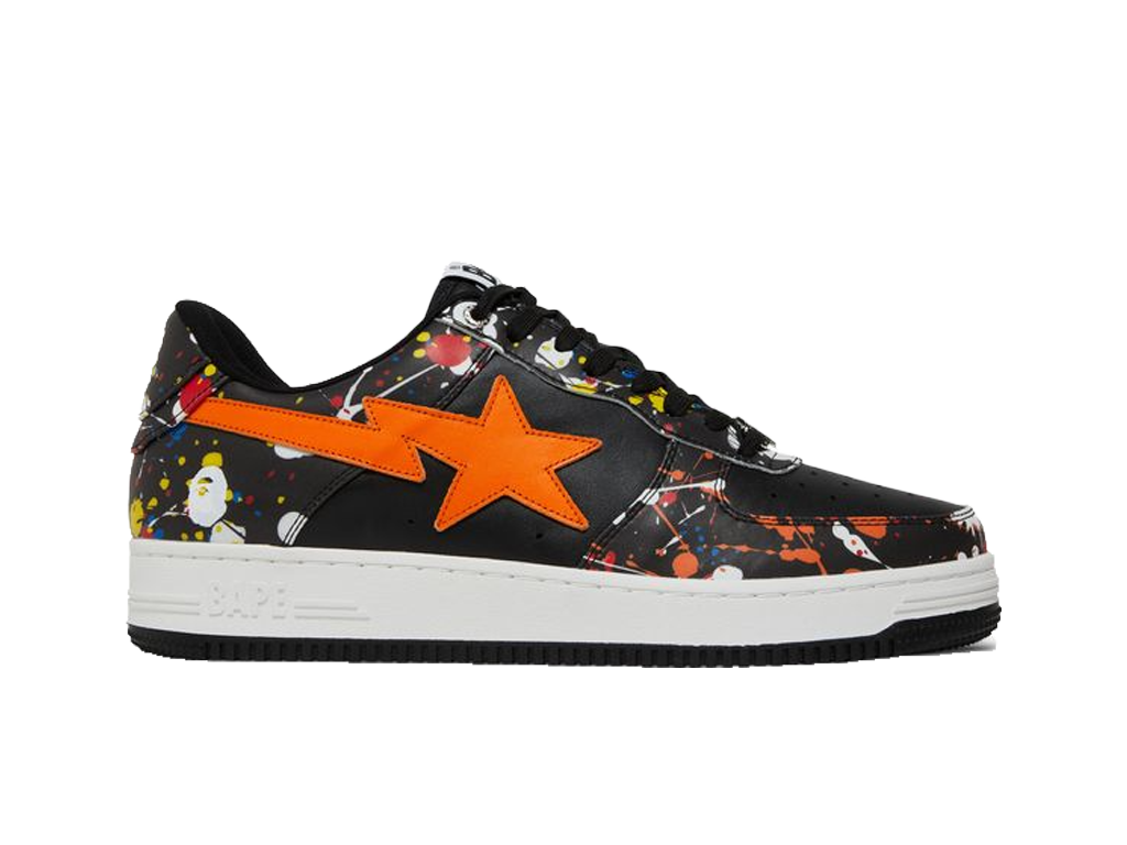 BAPE Bapesta Low Paint Splatter - Black-BAPE-pikastore.cz