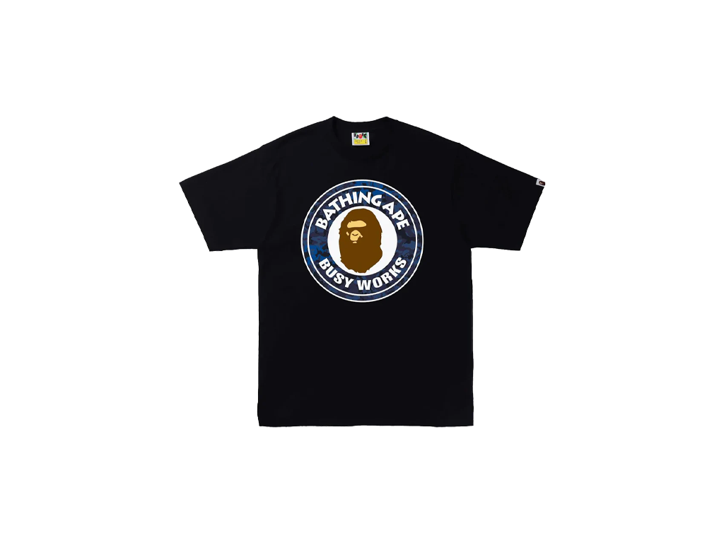 BAPE Sand Camo Busy Works Tee Black/Navy-BAPE-pikastore.cz