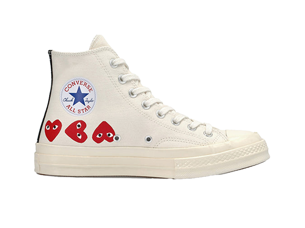 Converse Comme des Garcons Play x Chuck 70 Hi Top Multi Heart White-Converse-pikastore.cz