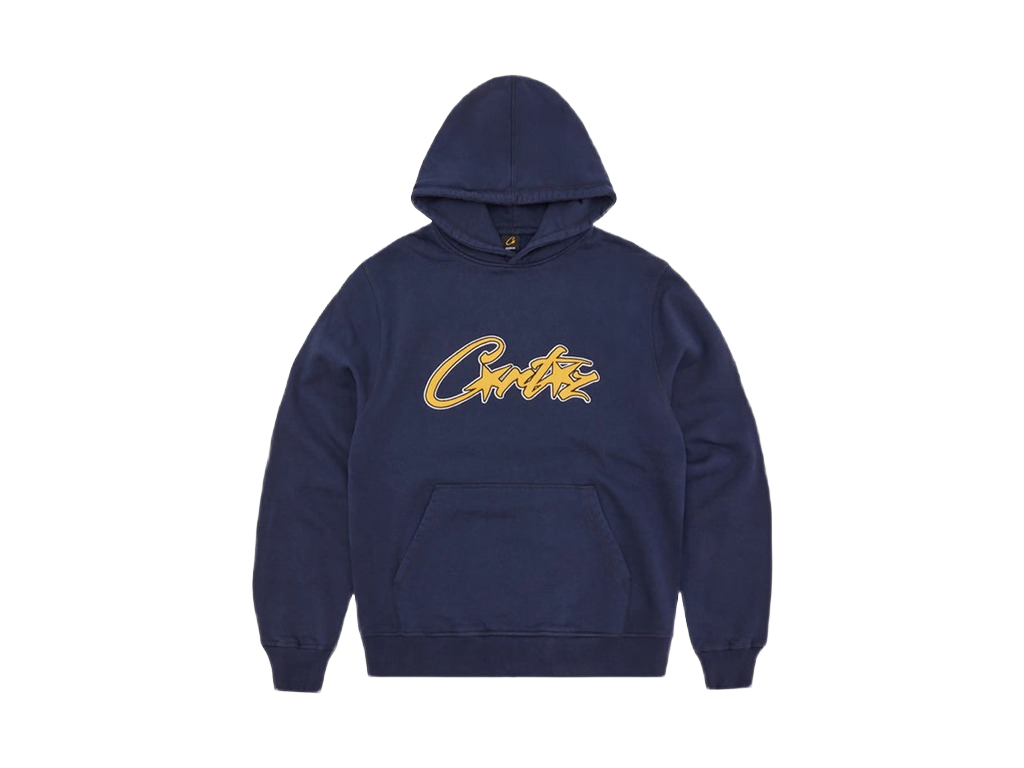 Corteiz Satin Applique Allstarz Hoodie Navy-Corteiz-pikastore.cz