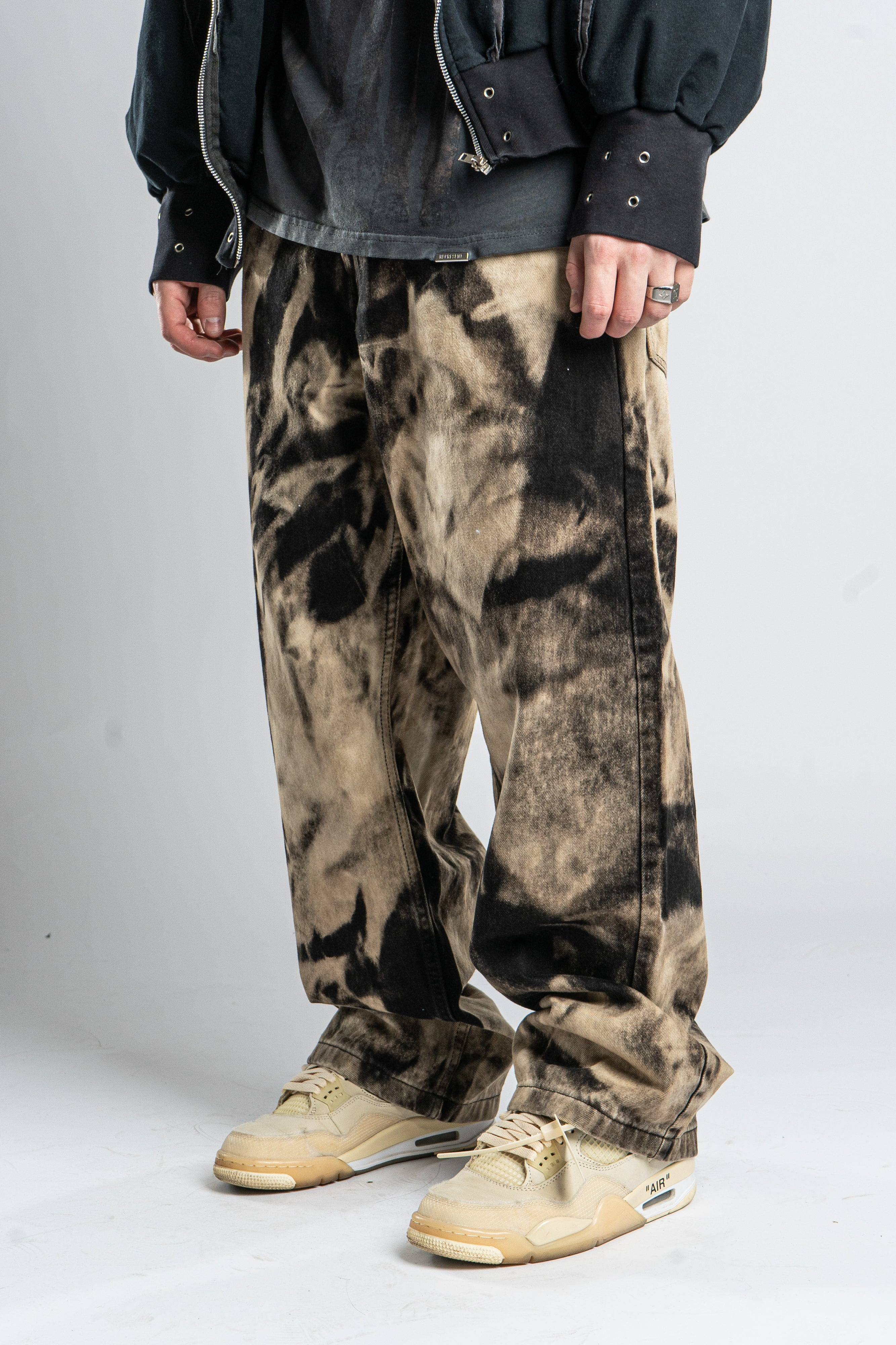 Custom Bleached Black Jeans-Kalhoty-Custompantsprg-pikastore.cz