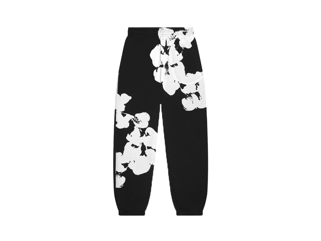Denim Tears Big Cotton Wreath Sweatpants Black