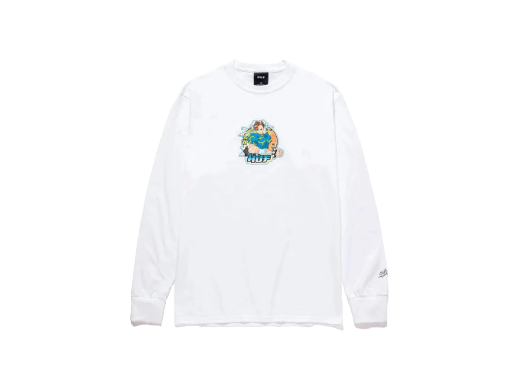 HUF Chun-li Longsleeve Tee White-HUF-pikastore.cz