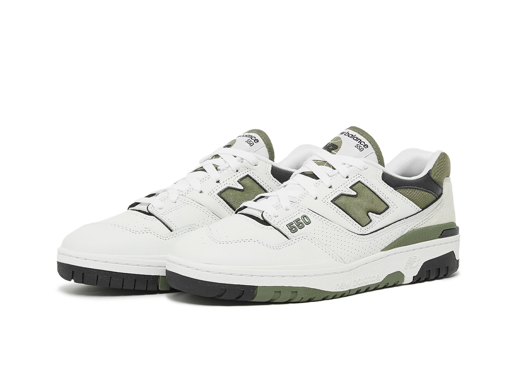 New Balance 550 White Dark Olivine-New Balance-pikastore.cz