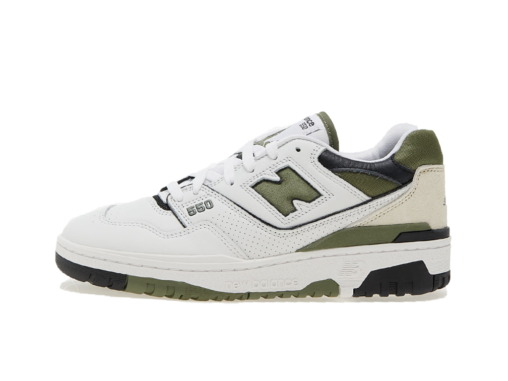 New Balance 550 White Dark Olivine-New Balance-pikastore.cz