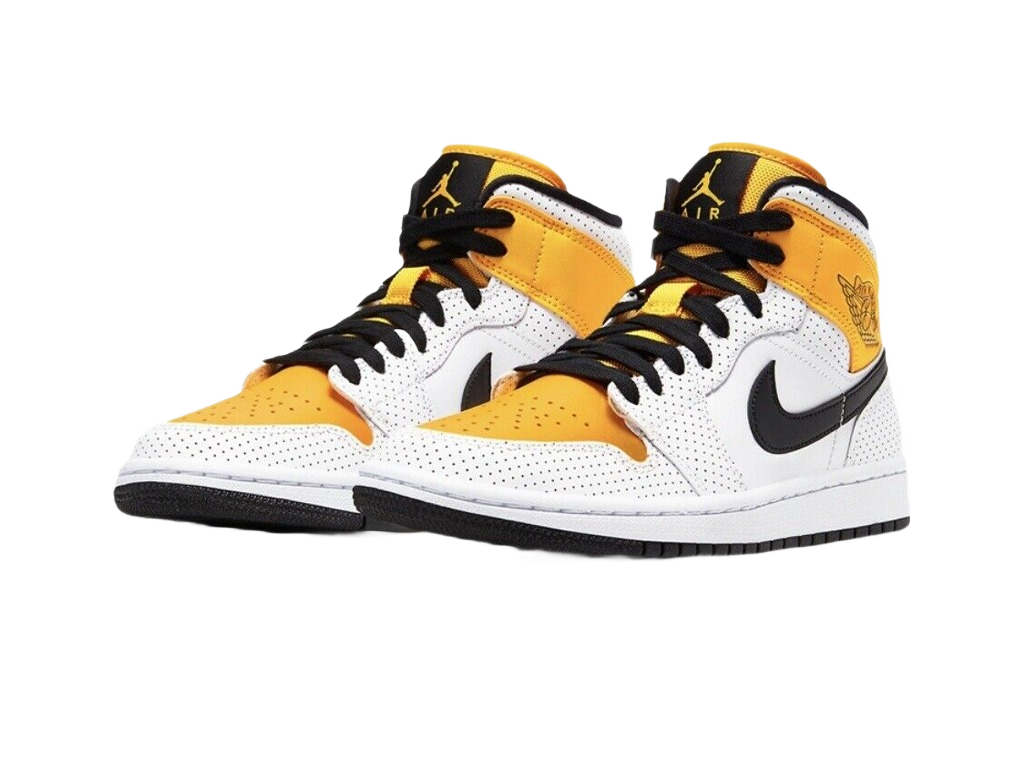 Nike Air Jordan 1 Mid Perforated - White University Gold-Air Jordan-pikastore.cz