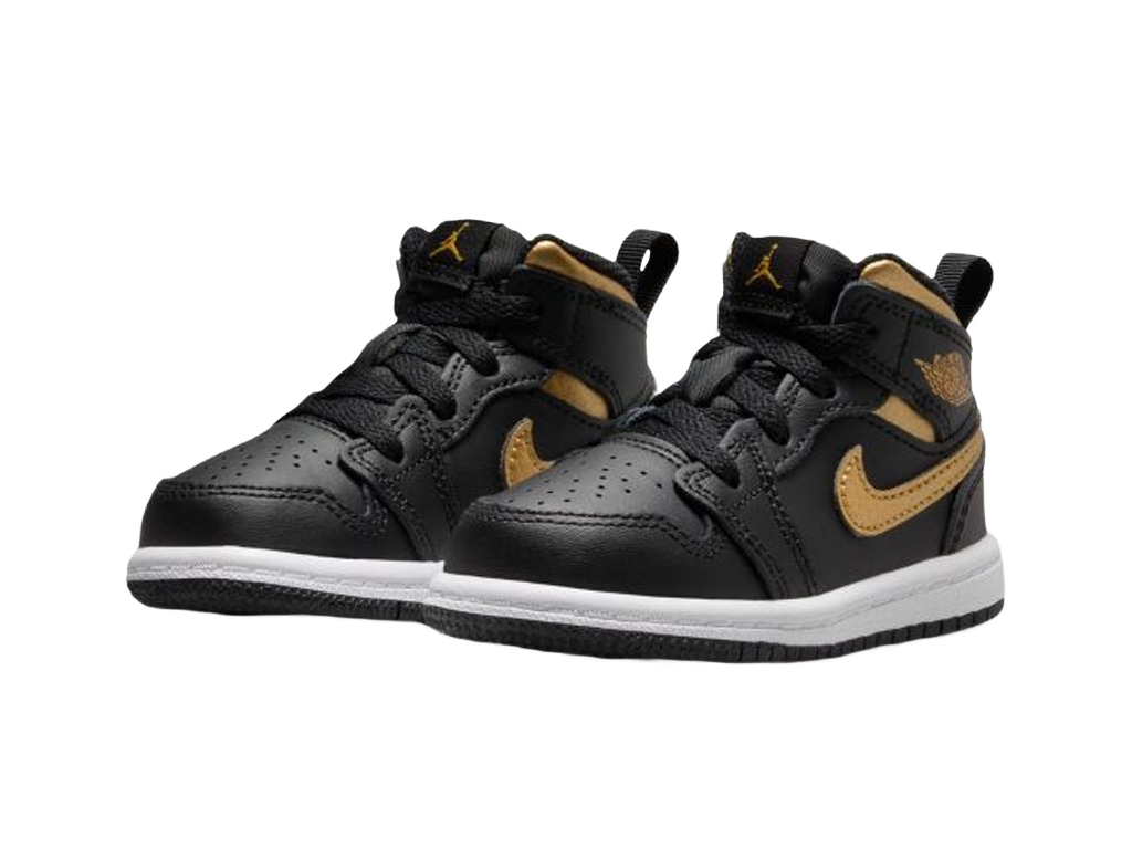 Nike Air Jordan 1 Mid TD Black Metallic Gold-Air Jordan-pikastore.cz