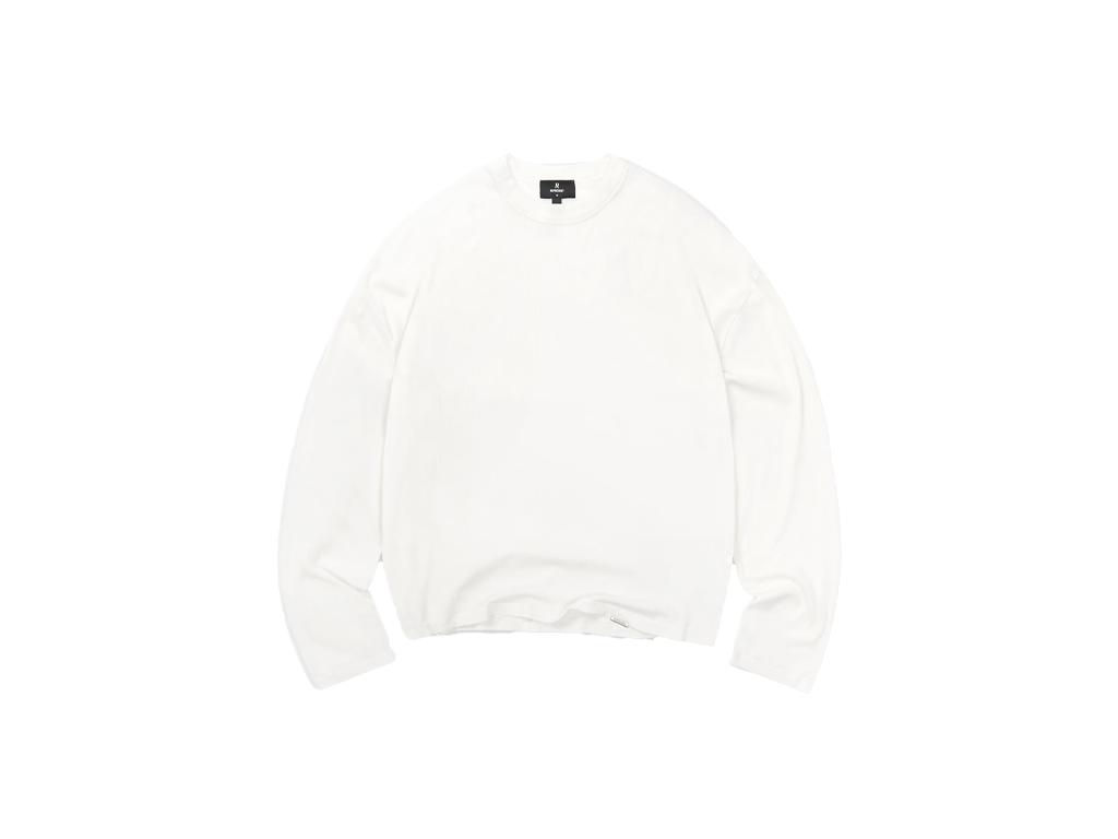 Represent Initial Sheer Rib Long Sleeve T-Shirt Flat White-Represent-pikastore.cz