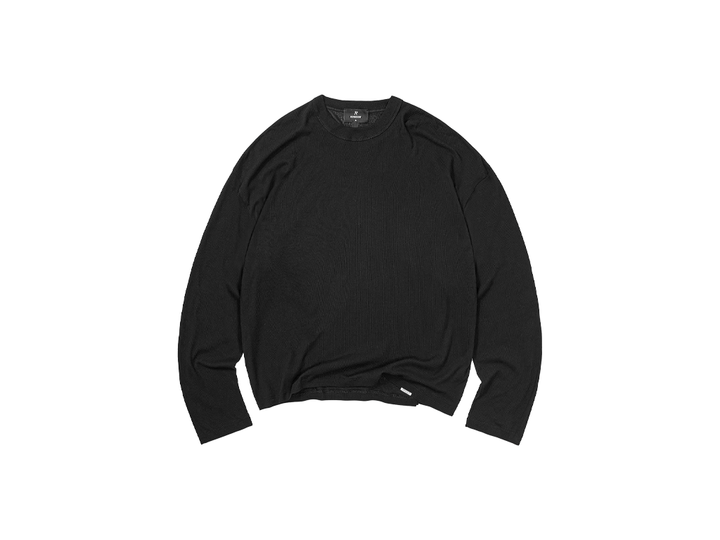 Represent Initial Sheer Rib Long Sleeve T-Shirt Jet Black-Represent-pikastore.cz