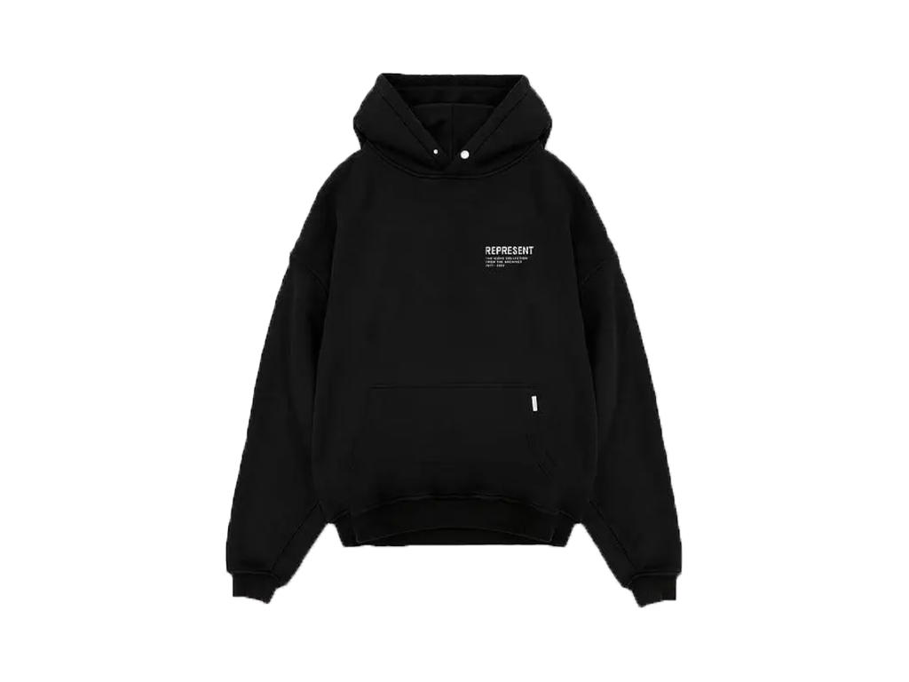 Represent Clo Monochrome Icons Hoodie Black-Represent-pikastore.cz