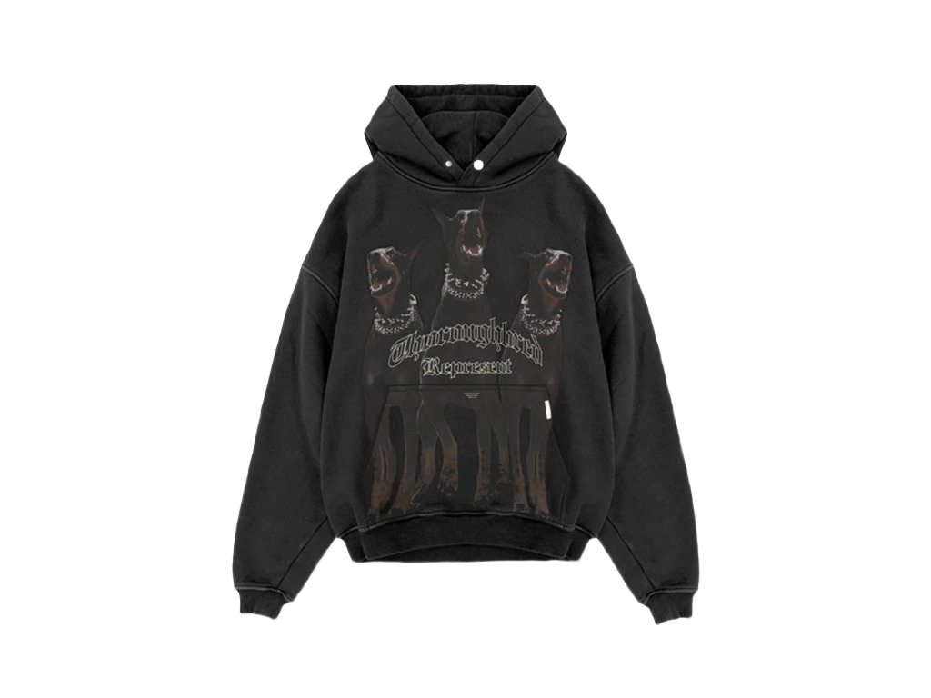 Represent Thoroughbred Oversized Hoodie Vintage Black-Represent-pikastore.cz