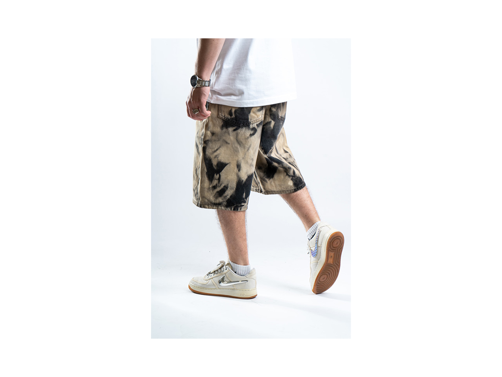 Custom Bleached Shorts Black-Kalhoty-Custompantsprg-pikastore.cz