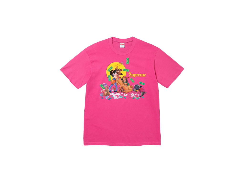 Supreme All Dogs Go To Heaven Tee Fuchsia-Supreme-pikastore.cz