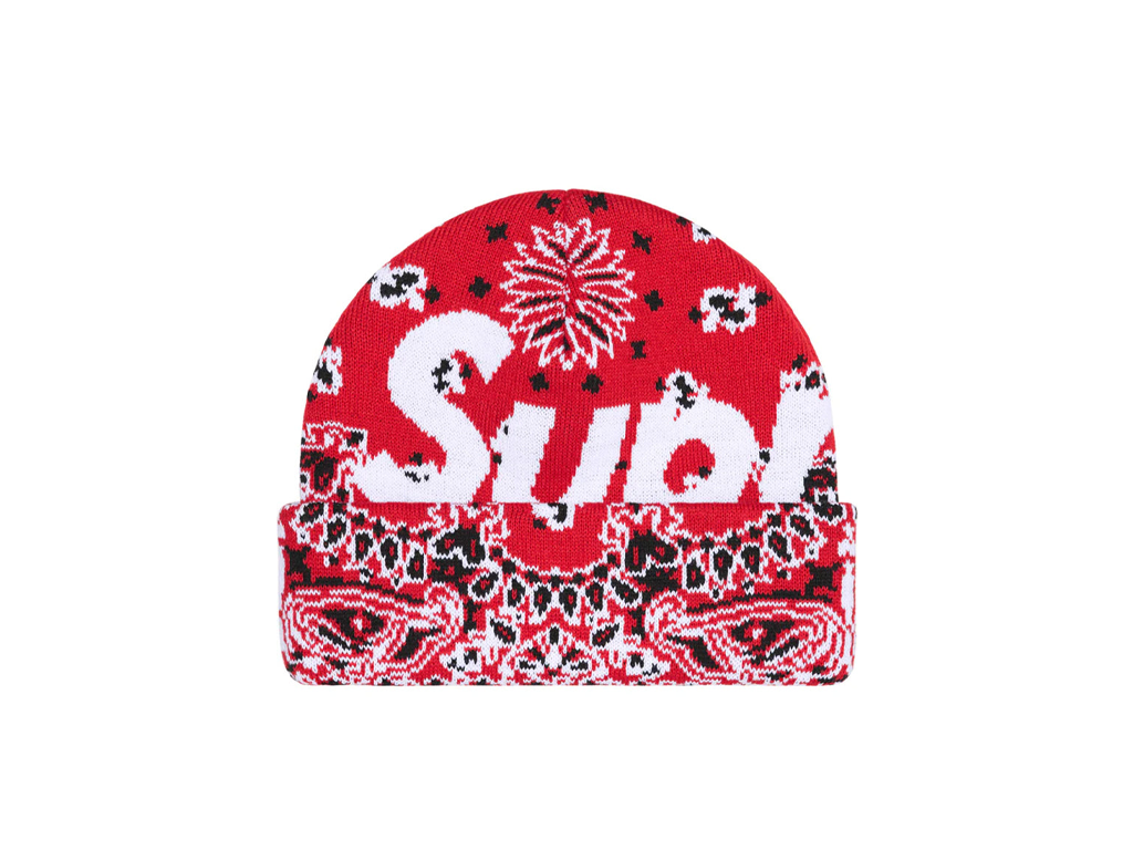 Supreme Bandana Big Logo Beanie Red-Supreme-pikastore.cz