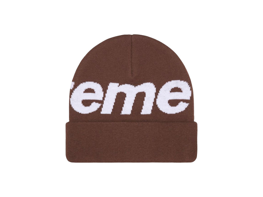 Supreme Big Logo Beanie (FW25) Brown-Supreme-pikastore.cz