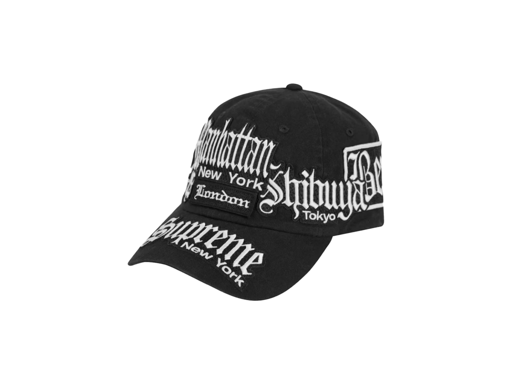 Supreme City Patches 6-Panel Black-Supreme-pikastore.cz