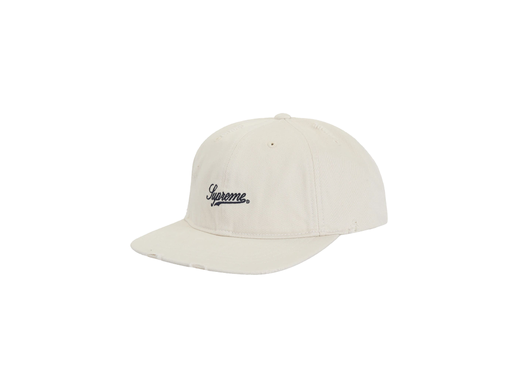 Supreme Distressed Script 6-Panel White-Supreme-pikastore.cz