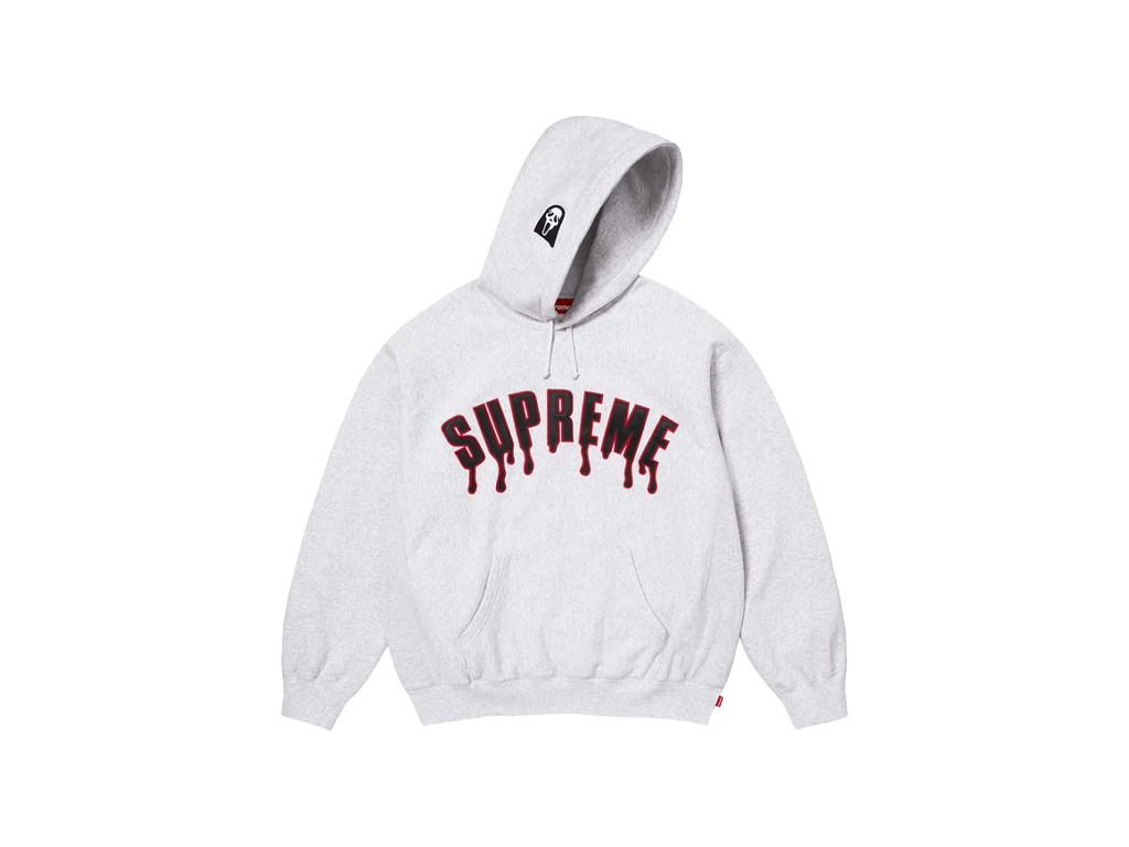 Supreme Ghostface Arc Hooded Sweatshirt Ash Grey-Supreme-pikastore.cz