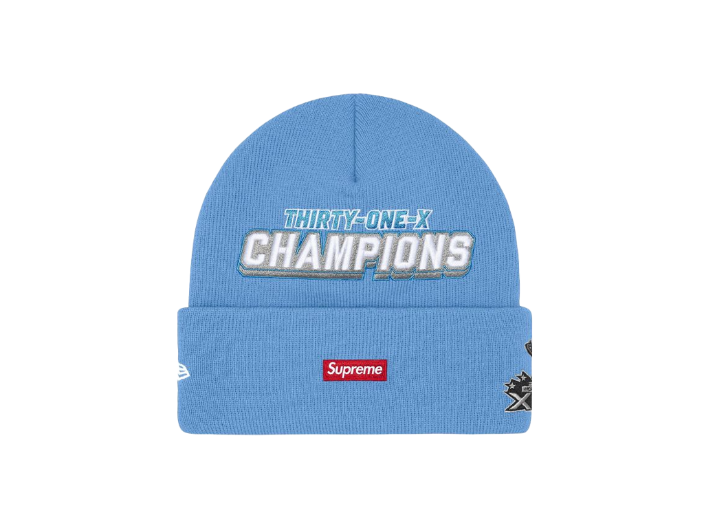 Supreme New Era Football Beanie Light Blue