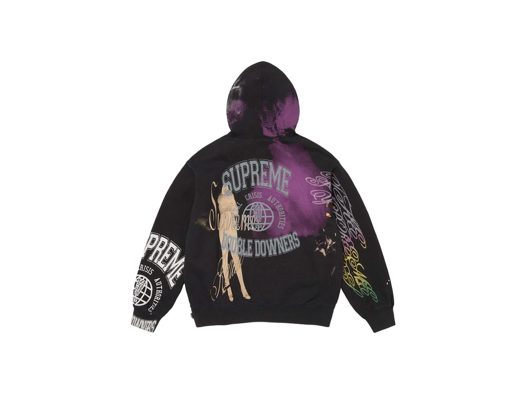 Supreme Overprint Hooded Sweatshirt Black-Supreme-pikastore.cz