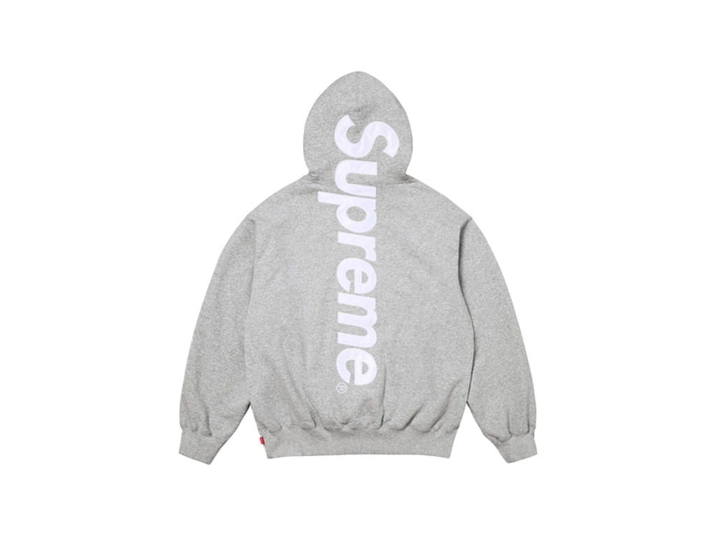 Supreme Satin Applique Hoodie Heather Grey-Supreme-pikastore.cz