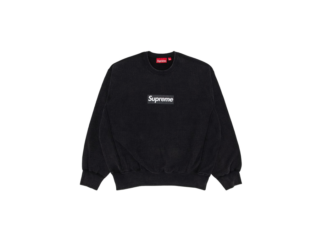 Supreme Washed Box Logo Crewneck Black-Supreme-pikastore.cz