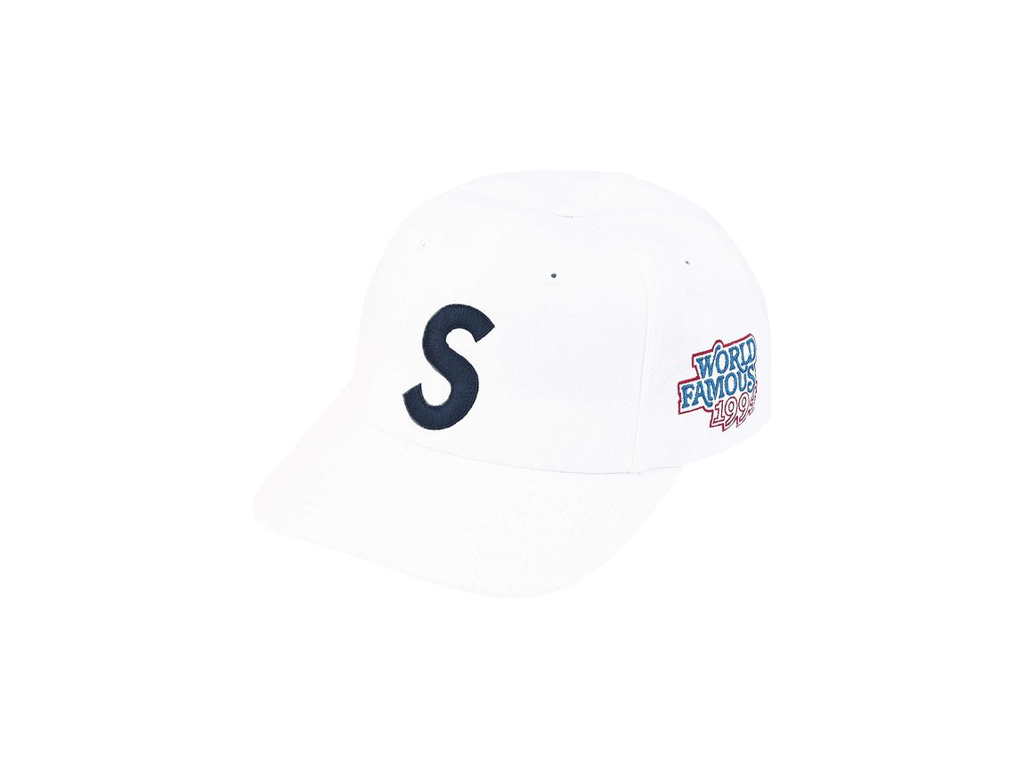 Supreme World Famous S Logo 6-Panel Hat White-Supreme-pikastore.cz