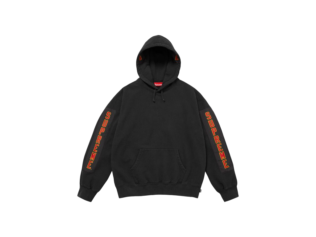Supreme Woven Patches Hooded Sweatshirt Black-Supreme-pikastore.cz