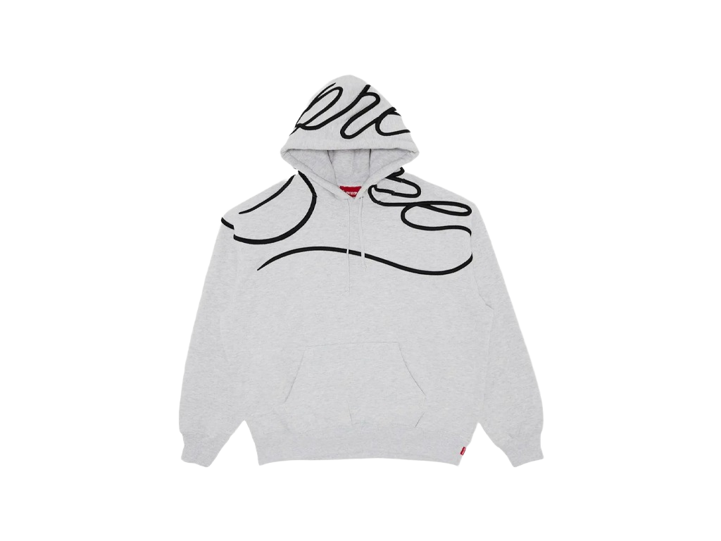 Supreme Shoulder Script Hooded Sweatshirt Heather Grey-Supreme-pikastore.cz