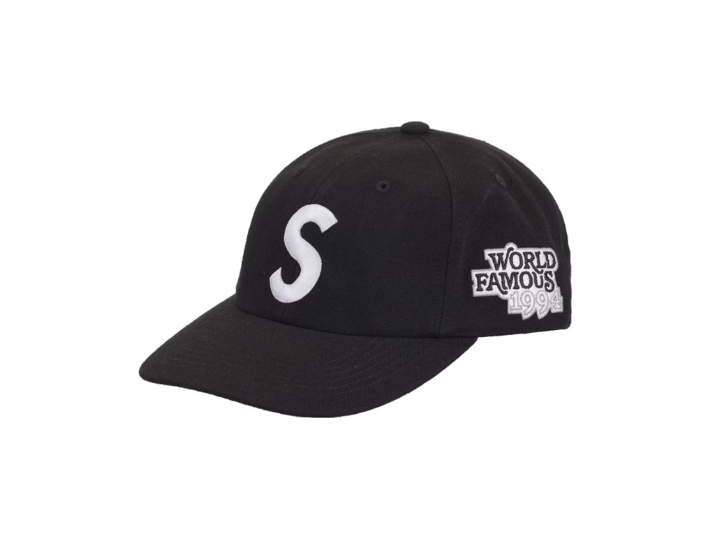 Supreme World Famous S Logo 6-Panel Black-Supreme-pikastore.cz