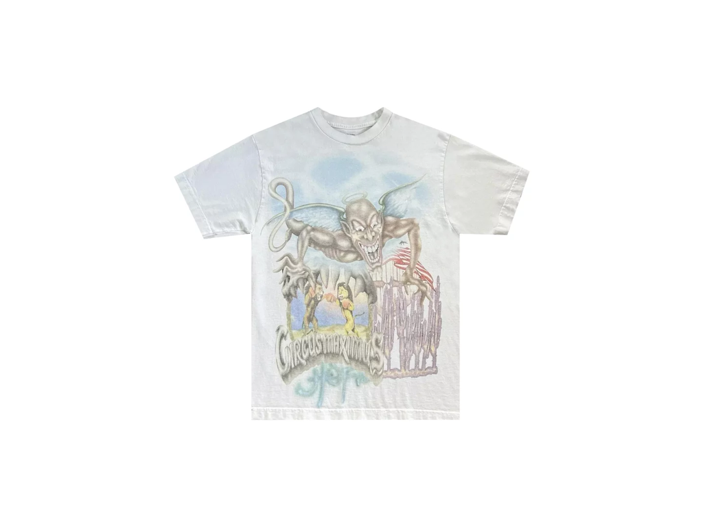 Travis Scott Utopia Circus Maximus 2023 Tour III Tee White-Travis Scott-pikastore.cz