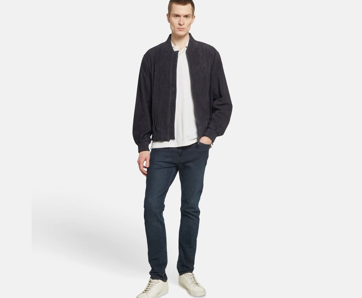 Calvin Klein Leather blouson Blue – Bekleidung – Foto 6 von 6