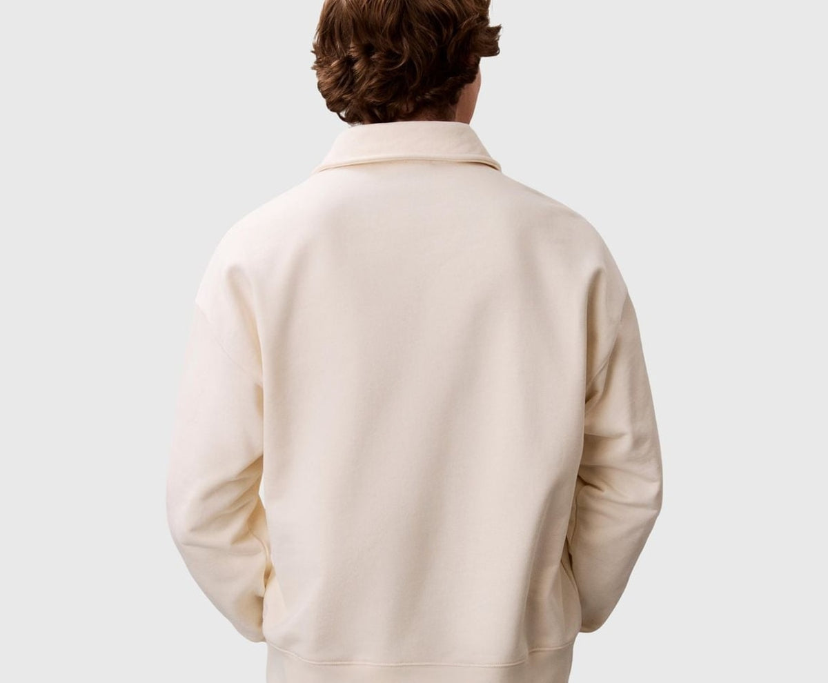 Calvin Klein Long-sleeved polo shirt Terry White – t-shirt – foto 4 van 5